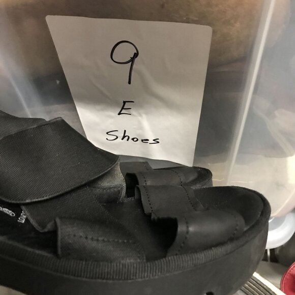 Fly London Black Platform Heeled Sandals Womens Size 7.5-8 / 38 - Picture 11 of 11